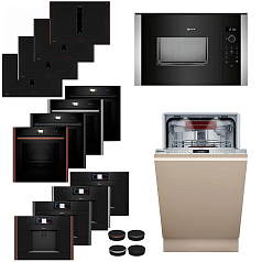 Комплект Neff варочная панель с вытяжкой V57YHQ4C0 + духовой шкаф B69FS3CY0 + микроволновая печь HLAWD23N0 + кофемашина CL9TX11Y0 + посудомоечная машина S857ZMX03E