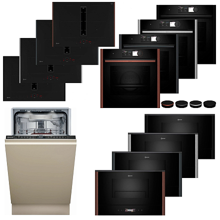 Комплект Neff варочная панель с вытяжкой V57YHQ4C0 + духовой шкаф B69FY5CX0 + микроволновая печь NL9GR31Y1 + посудомоечная машина S897ZM801E preview 1