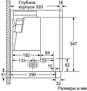 Схема встраивания 3 для Neff D46PU54X1