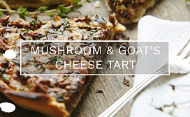 Пирог с грибами и козьим сыром