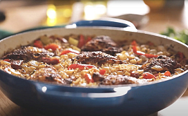 Джамбалайя с курицей чоризо