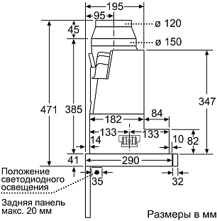 Схема встраивания 4 для Neff D46PU54X1