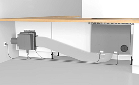 Установка настольного вентилятора NEFF GlassDraft — пошаговая инструкция с выносным двигателем