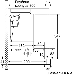 Схема встраивания 6 для Neff D46PU54X1