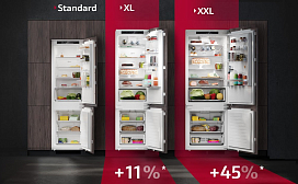 Холодильник с морозильной камерой XXL: на 45% больше места* | NEFF